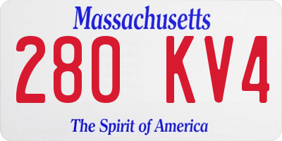 MA license plate 280KV4