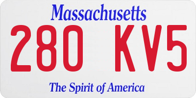 MA license plate 280KV5