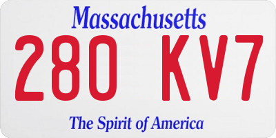 MA license plate 280KV7