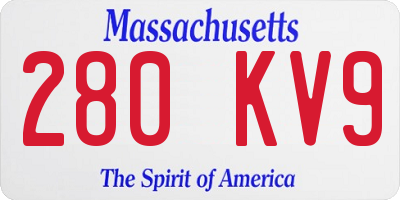 MA license plate 280KV9