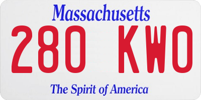 MA license plate 280KW0