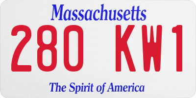 MA license plate 280KW1