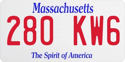 MA license plate 280KW6