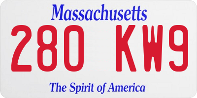 MA license plate 280KW9