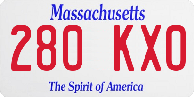 MA license plate 280KX0