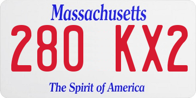 MA license plate 280KX2
