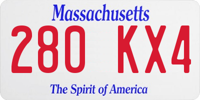 MA license plate 280KX4