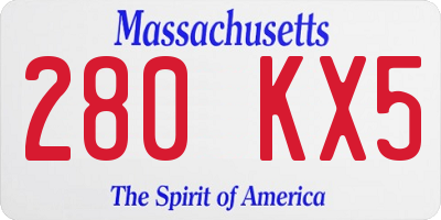 MA license plate 280KX5