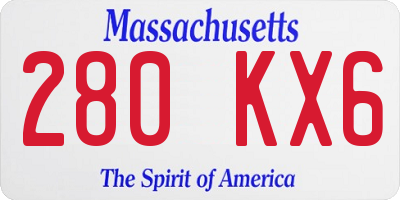 MA license plate 280KX6