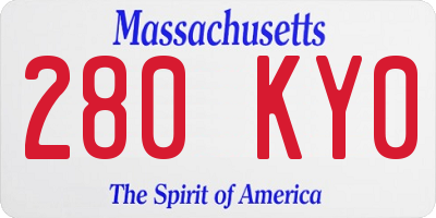 MA license plate 280KY0