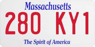 MA license plate 280KY1