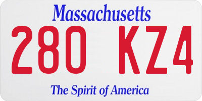 MA license plate 280KZ4