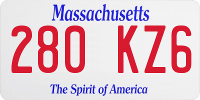 MA license plate 280KZ6