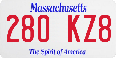 MA license plate 280KZ8