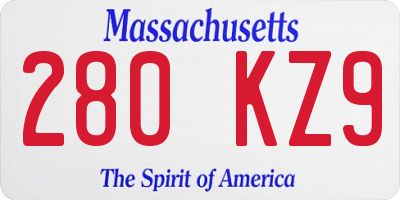 MA license plate 280KZ9