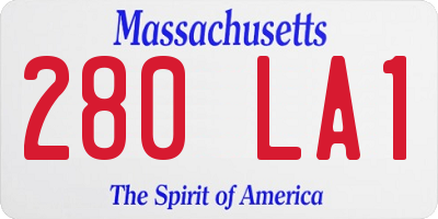 MA license plate 280LA1