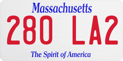 MA license plate 280LA2