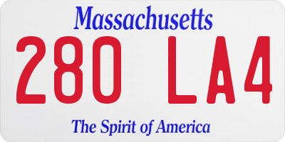 MA license plate 280LA4