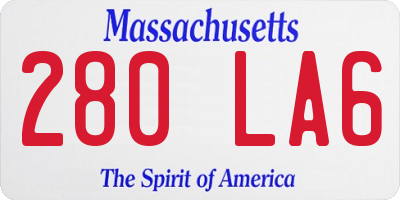 MA license plate 280LA6