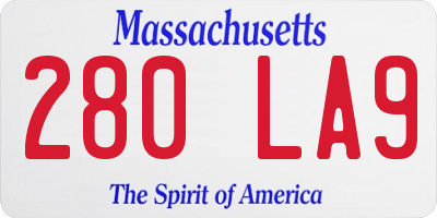 MA license plate 280LA9
