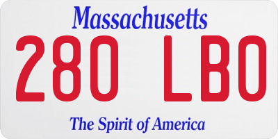 MA license plate 280LB0