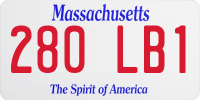 MA license plate 280LB1