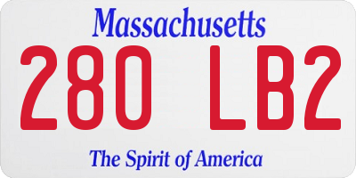 MA license plate 280LB2