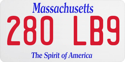 MA license plate 280LB9