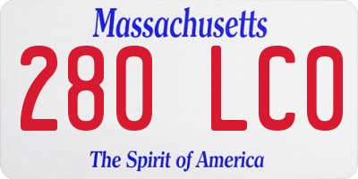 MA license plate 280LC0