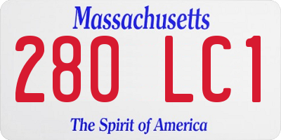 MA license plate 280LC1