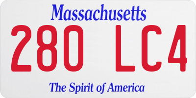 MA license plate 280LC4