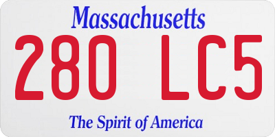 MA license plate 280LC5