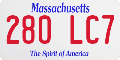 MA license plate 280LC7