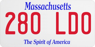 MA license plate 280LD0