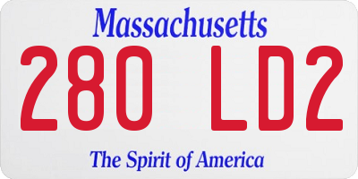 MA license plate 280LD2