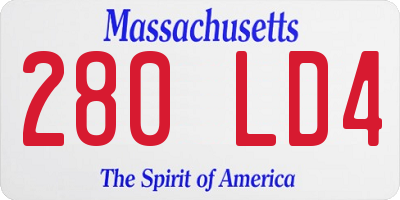 MA license plate 280LD4