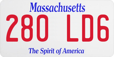 MA license plate 280LD6