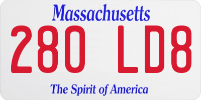 MA license plate 280LD8