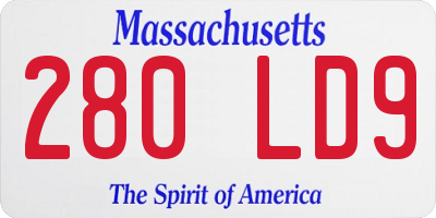 MA license plate 280LD9