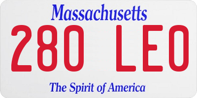 MA license plate 280LE0