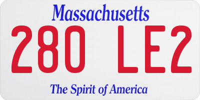 MA license plate 280LE2