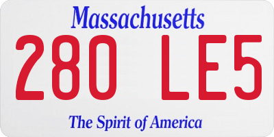 MA license plate 280LE5
