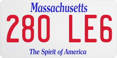 MA license plate 280LE6