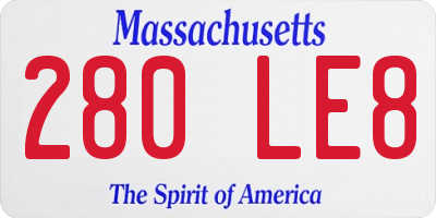 MA license plate 280LE8
