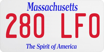 MA license plate 280LF0