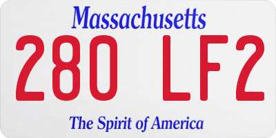 MA license plate 280LF2