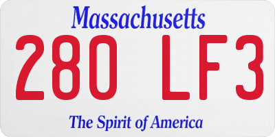MA license plate 280LF3
