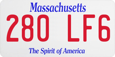 MA license plate 280LF6