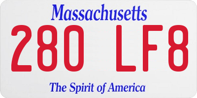 MA license plate 280LF8