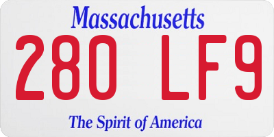 MA license plate 280LF9